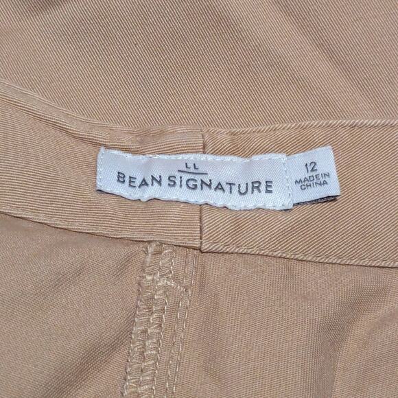 L.L. Bean Signature Khaki Washed Cotton Cropped Side Zip Jogger Pants NWOT - Picture 3 of 5